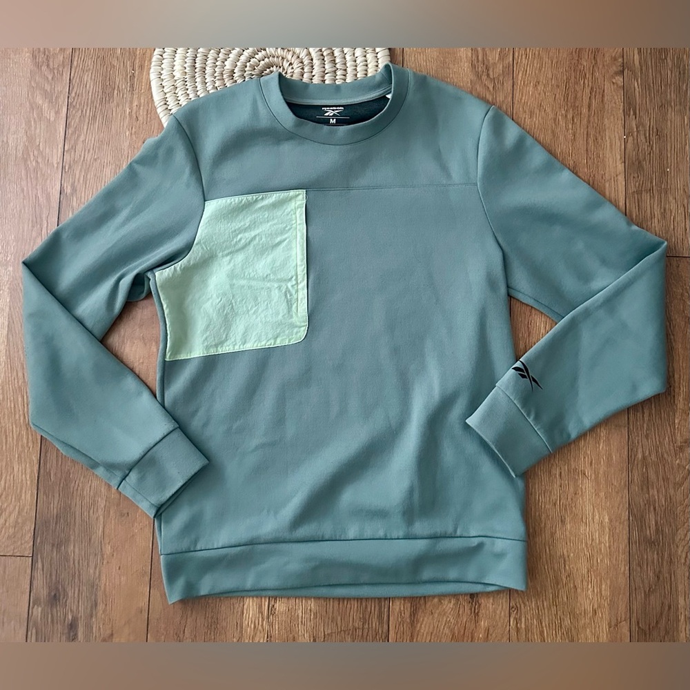 Reebok Men's Teal/Green Crewneck Pullover with Mint Pocket